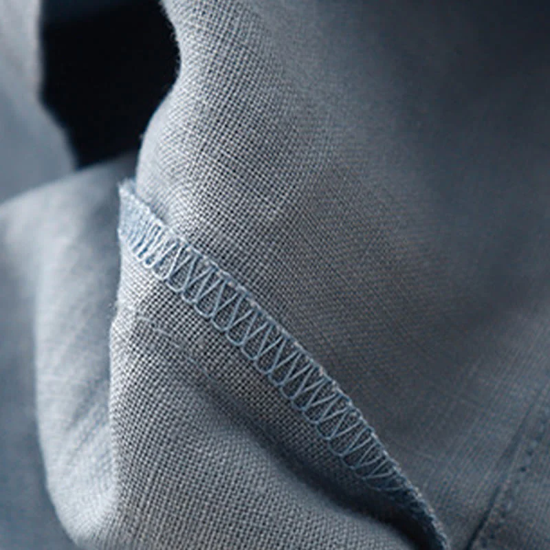 Buddha Stones Wild Plain Cotton Linen Women's Wide Leg Pants With Pockets