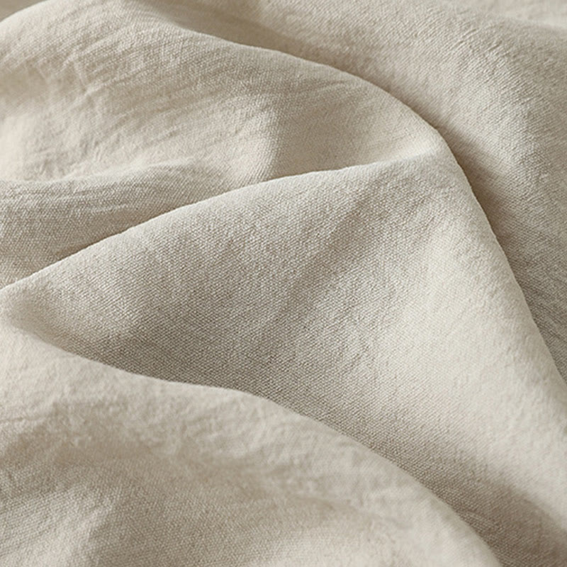 Buddha Stones Commute Casual Plain Frog-Button Design Women's Harem Cotton Linen 7-8 Length Pants With Pockets