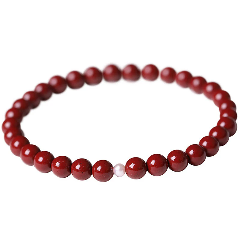 Buddha Stones Gourd Pearl Cinnabar Blessing Beads Bracelet