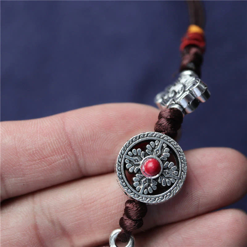 Buddha Stones Tibet Om Mani Padme Hum Prayer Wheel Peace Rotatable Car Hanging Decoration