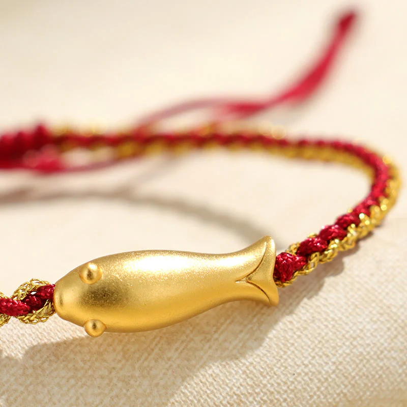 Buddha Stones 999 Sterling Silver Lucky Koi Fish Protection Rope Bracelet