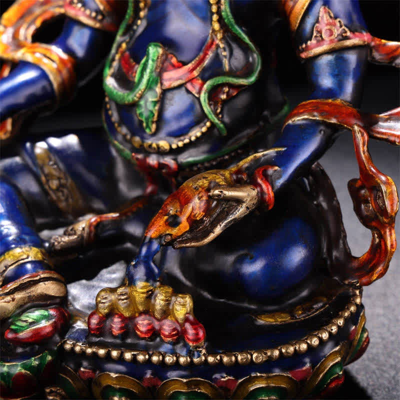 Buddha Stones Yellow Jambhala Bodhisattva Figurine Serenity Copper Statue Home Decoration