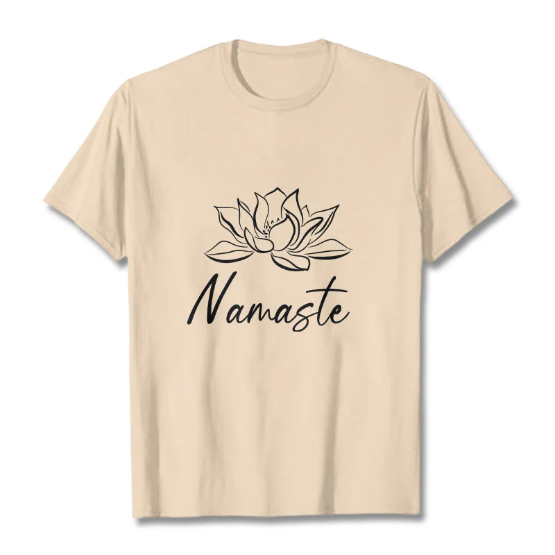 Buddha Stones Simple Lotus Flower Namaste Meditation Cotton Tee T-shirt