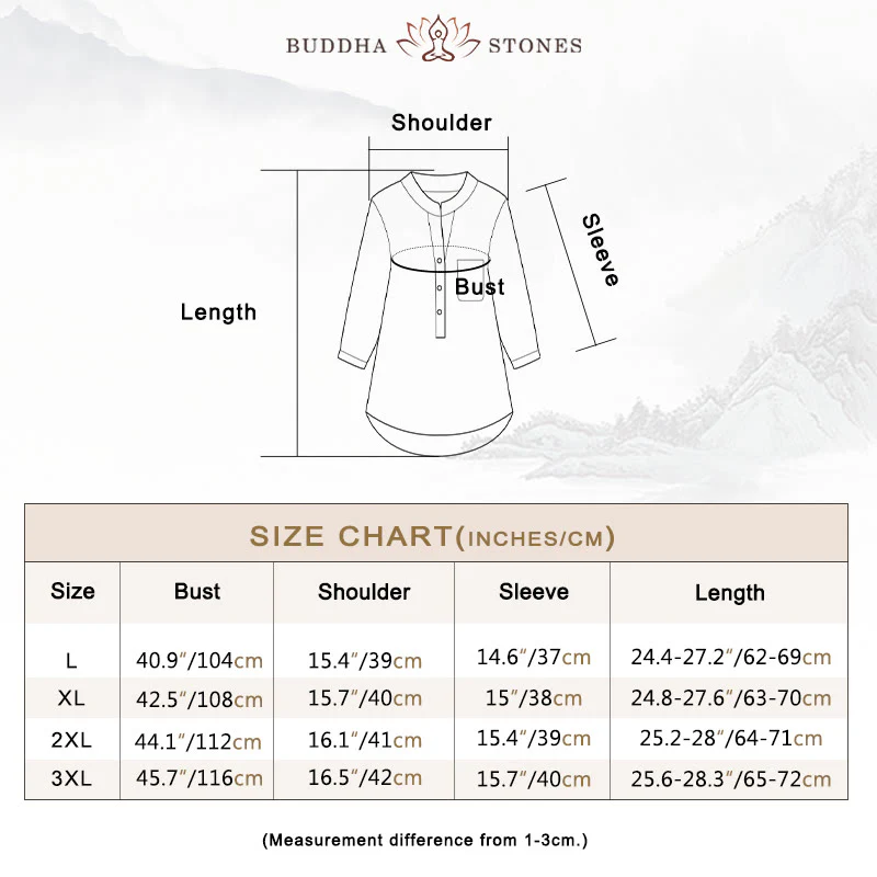 Buddha Stones Casual Women's V-neck Three Quarter Sleeve Design Plain Cotton Linen Shirt