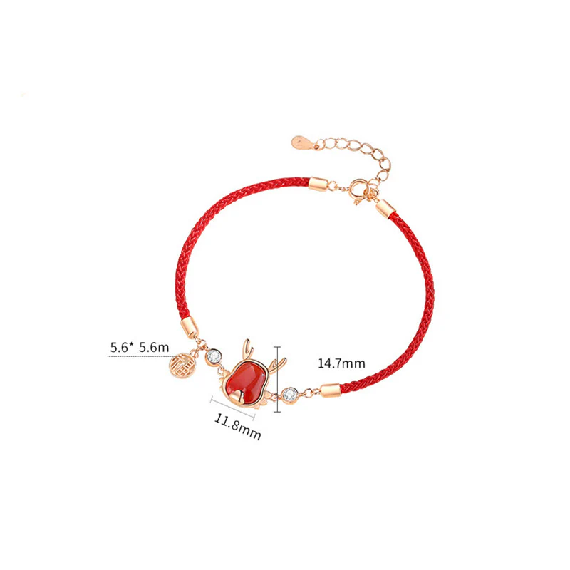 ❗❗❗A Flash Sale- Buddha Stones 925 Sterling Silver Year of the Dragon Natural Red Agate Dragon Attract Fortune Fu Character Strength Bracelet Necklace Pendant Earrings