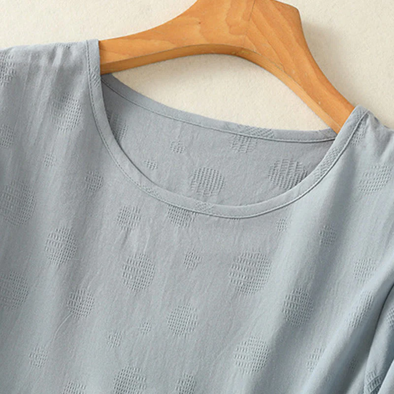 Buddha Stones 2pcs Plain Women's Short Sleeve Shirt Harem Pants Meditation Clothing Set