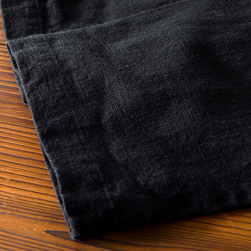 Buddha Stones Frog-Button Chinese Tang Suit Cotton Linen Men Jacket Shirt With Pockets