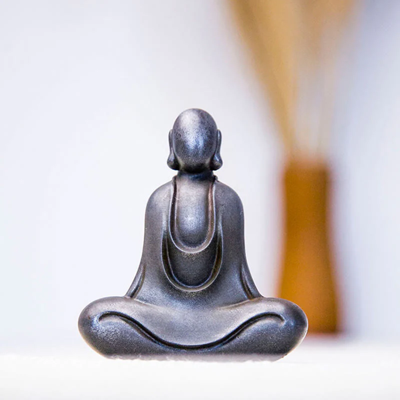 Buddha Stones Tibetan Buddha Iron Powder Rust Cast Resin Statue Desk Decoration