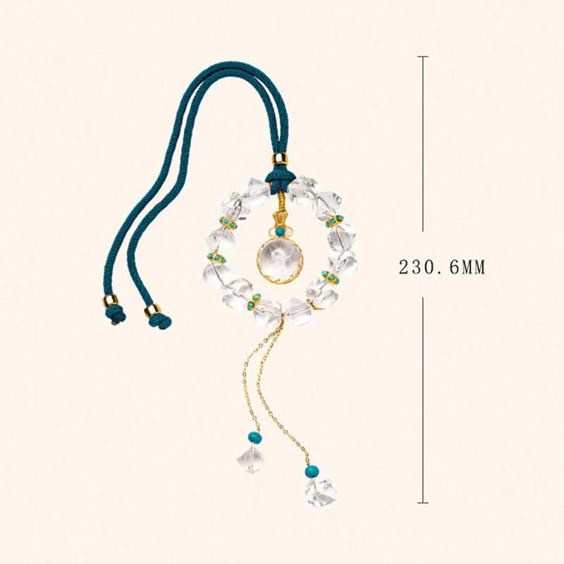 Buddha Stones White Crystal Deer Gourd Protection Car Hanging Decoration