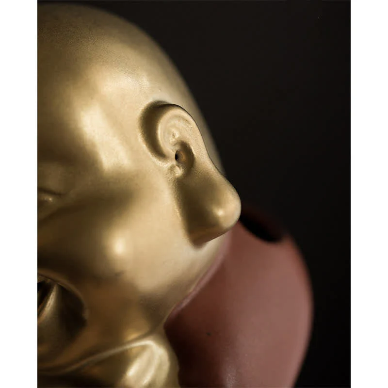 Buddha Stones Little Buddha Laughing Buddha Ceramic Healing Incense Burner