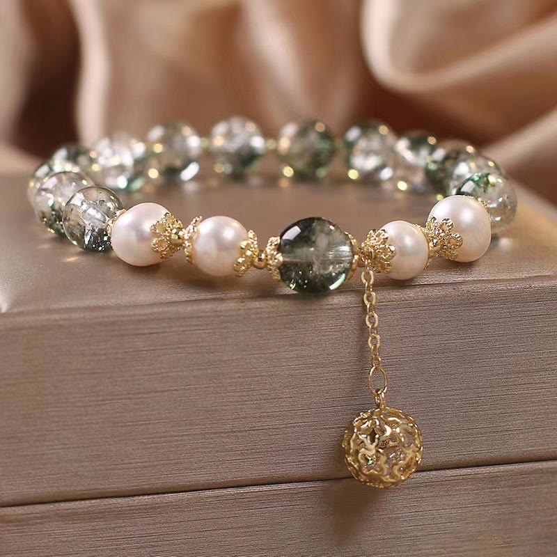 Buddha Stones Green Phantom Pearl Self-acceptance Charm Bracelet