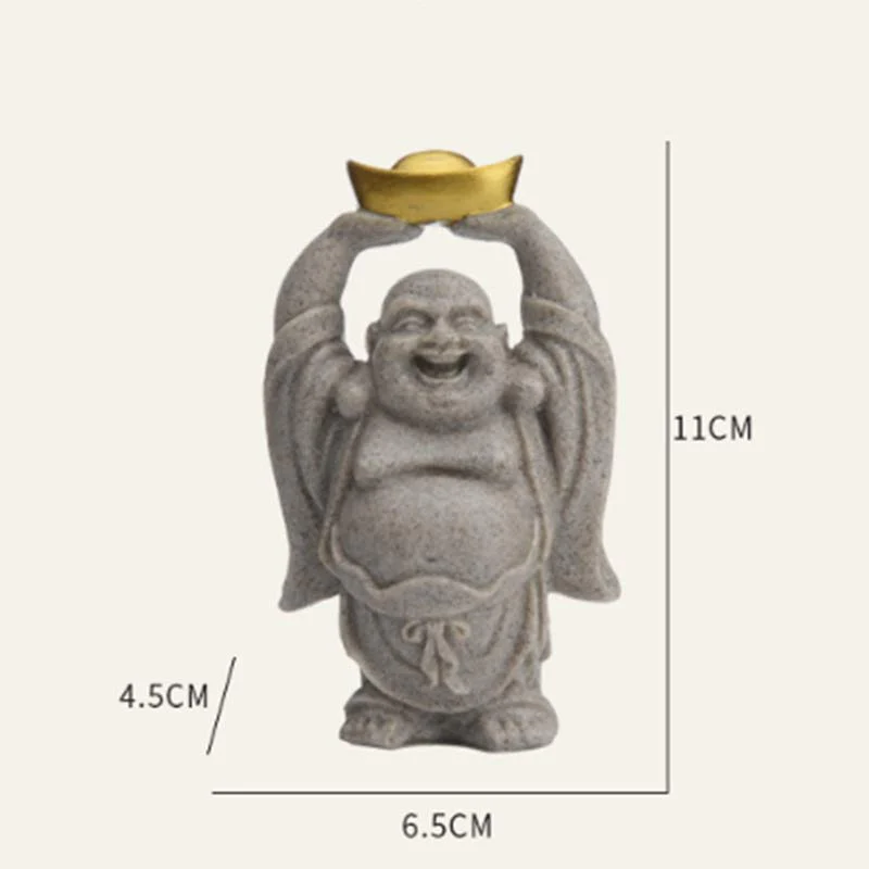 Buddha Stones Laughing Buddha Resin Statue Blessing Home Decoration