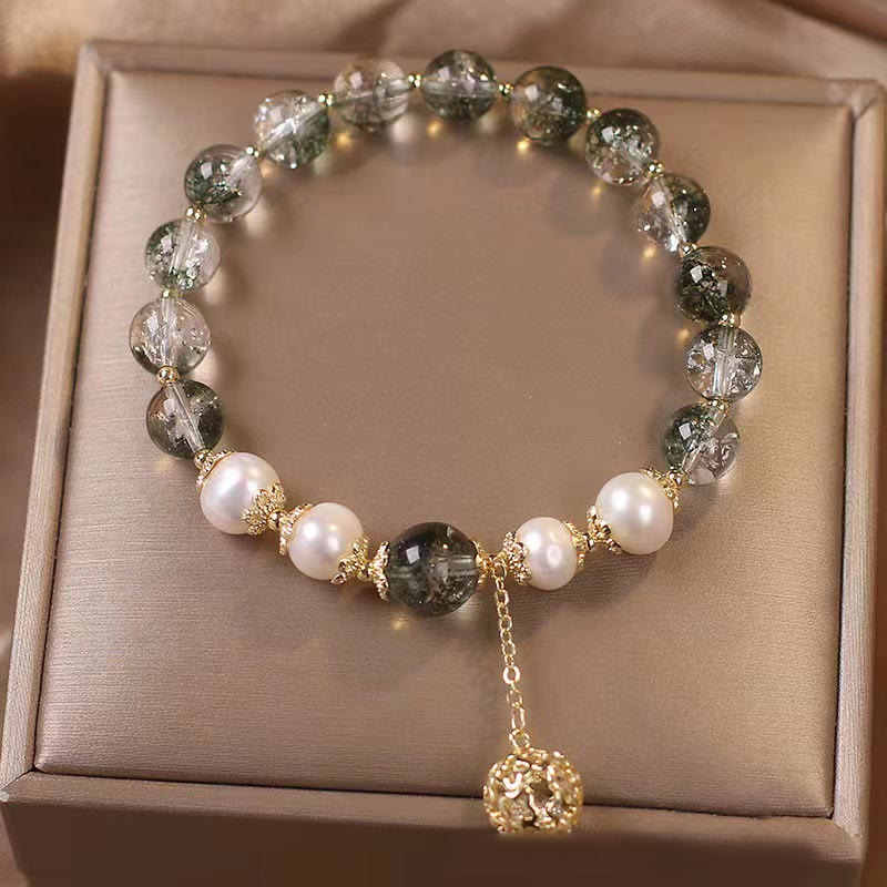Buddha Stones Green Phantom Pearl Self-acceptance Charm Bracelet
