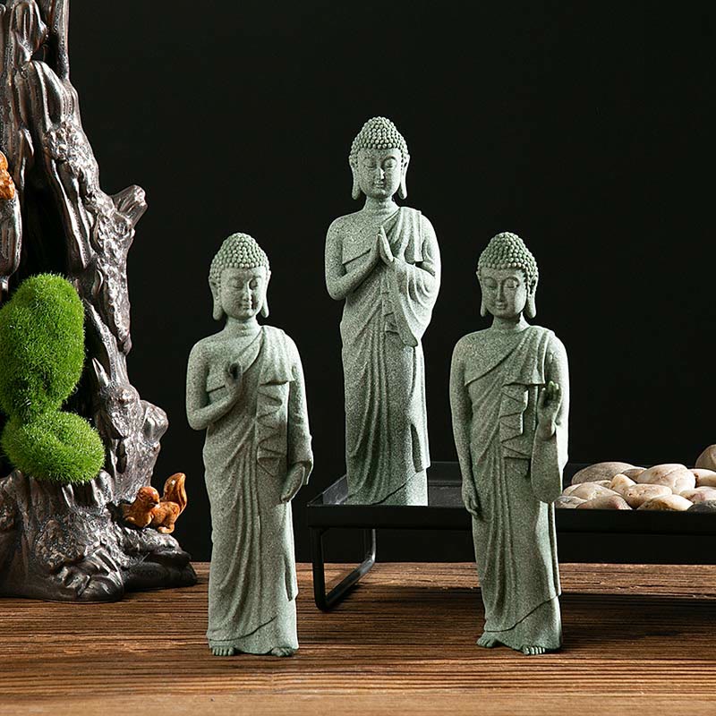 Buddha Stones Tibetan Meditation Contemplation Buddha Serenity Compassion Statue Figurine Decoration
