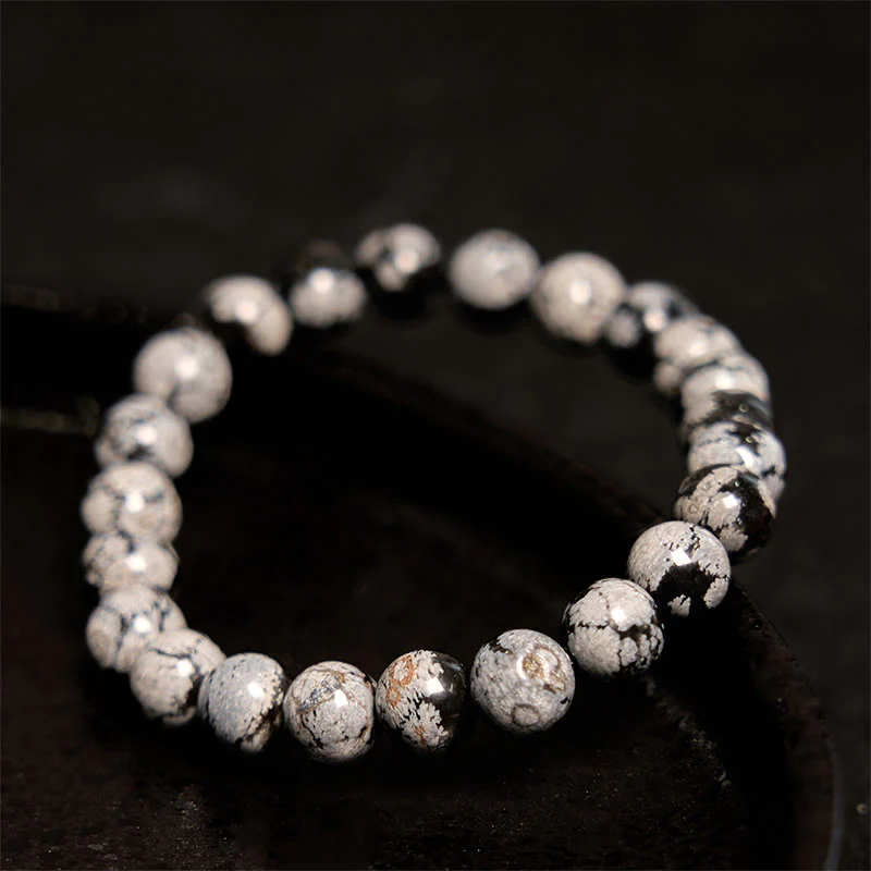 Buddha Stones Snowflake Obsidian Balance Bracelet