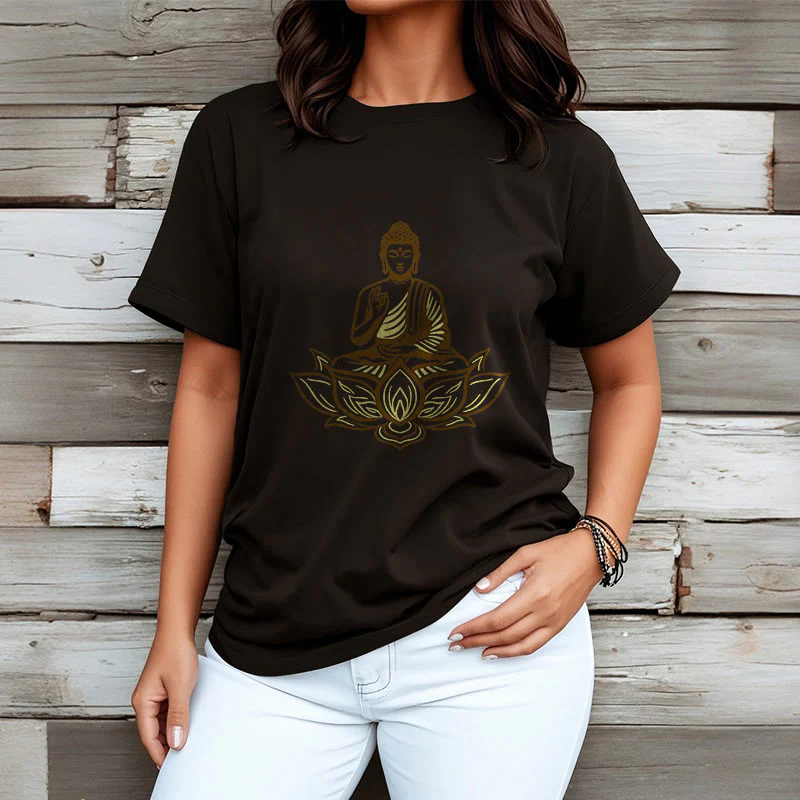 Buddha Stones Buddha Meditating In The Lotus Tee T-shirt