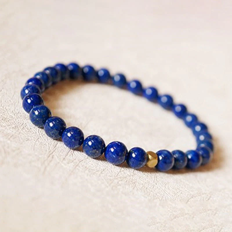 Buddha Stones 4mm Ultra-thin Lazurite Beads Self Care Bracelet