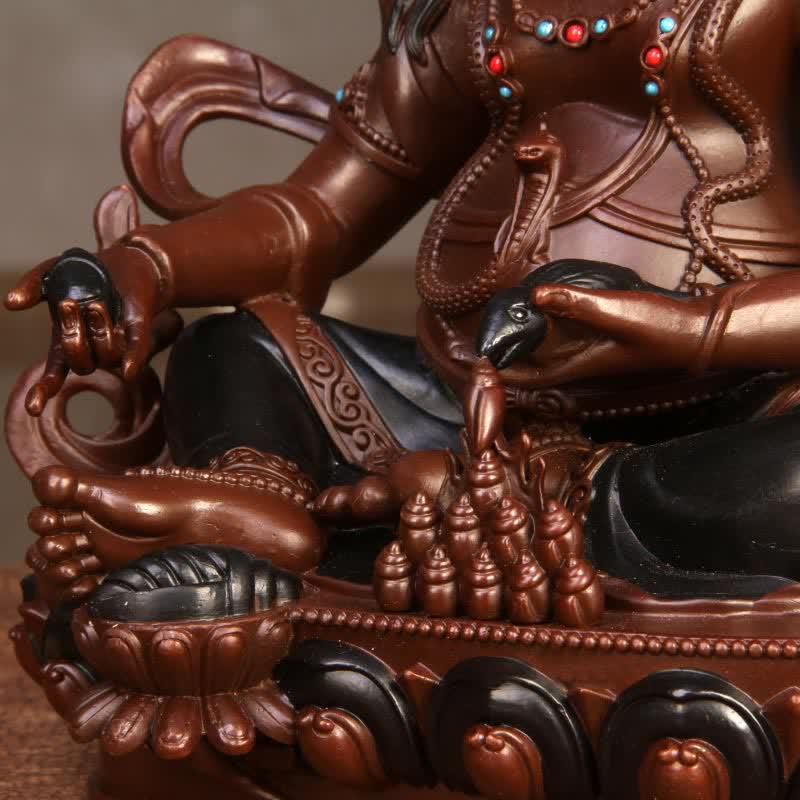 Buddha Stones Yellow Jambhala Bodhisattva Figurine Compassion Copper Statue Home Office Decoration