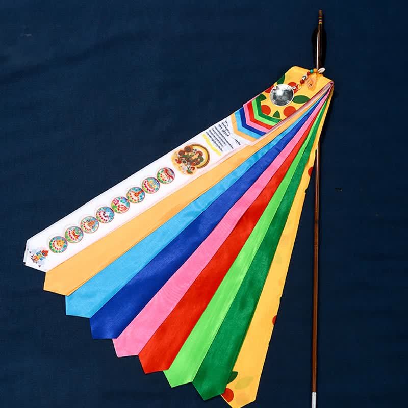 Buddha Stones Tibetan Eight Auspicious Symbols Lucky Arrow Home Decoration Prayer Flag