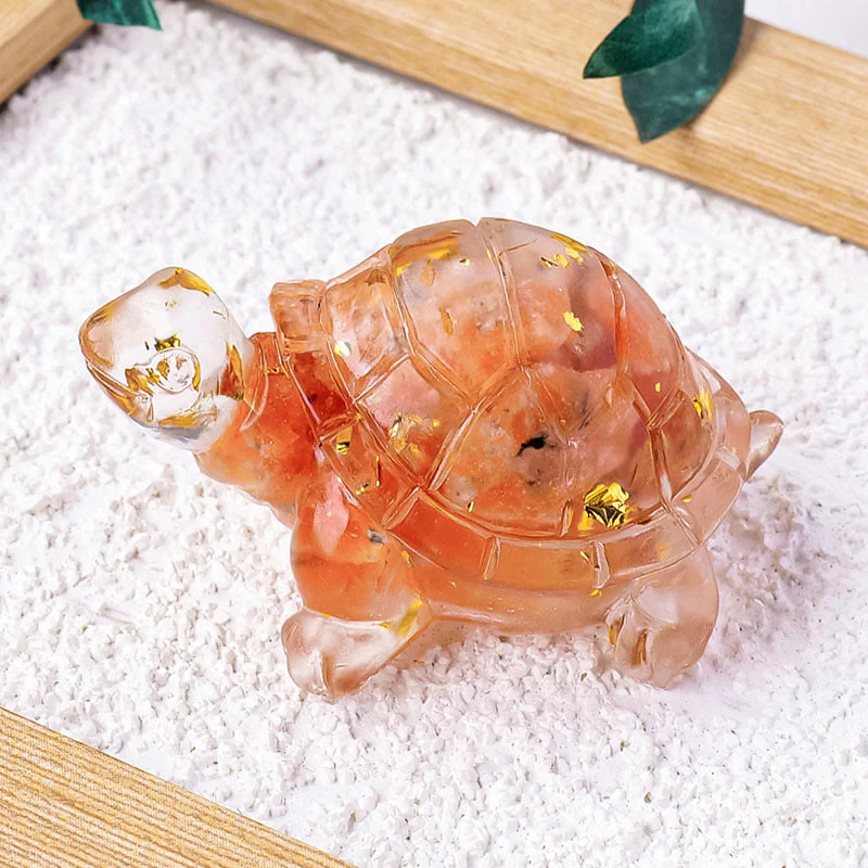 Buddha Stones Various Stone Citrine Green Aventurine Amethyst Mini Turtle Prosperity Home Decoration