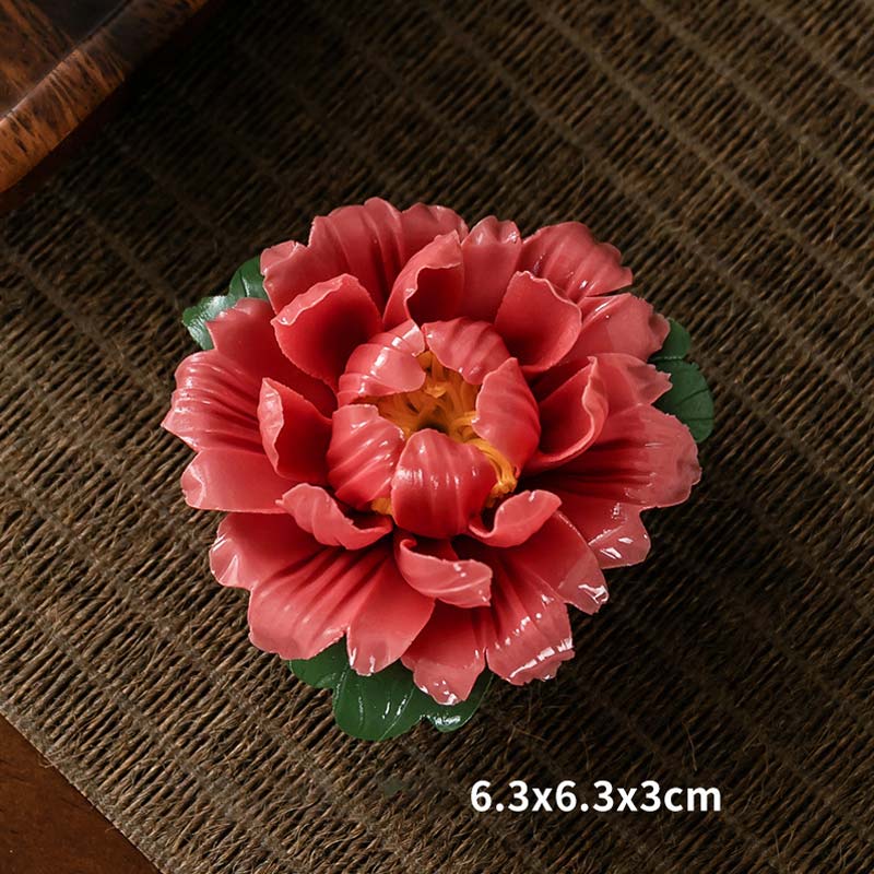 Buddha Stones Tibetan Lotus Blessing Ceramic Stick Incense Burner Decoration