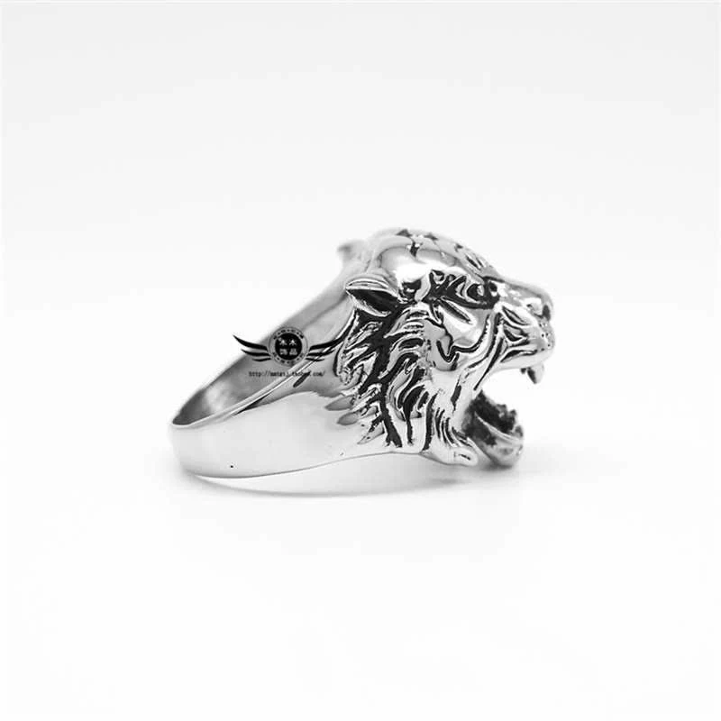 Buddha Stones Men's Animal Tiger Head Titanium Steel Balance Calm Punk Rock Biker Ring