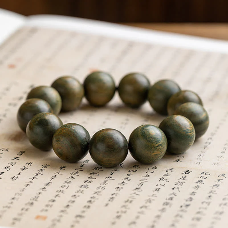 Buddha Stones Tibetan Green Sandalwood Soothing Cure Bracelet