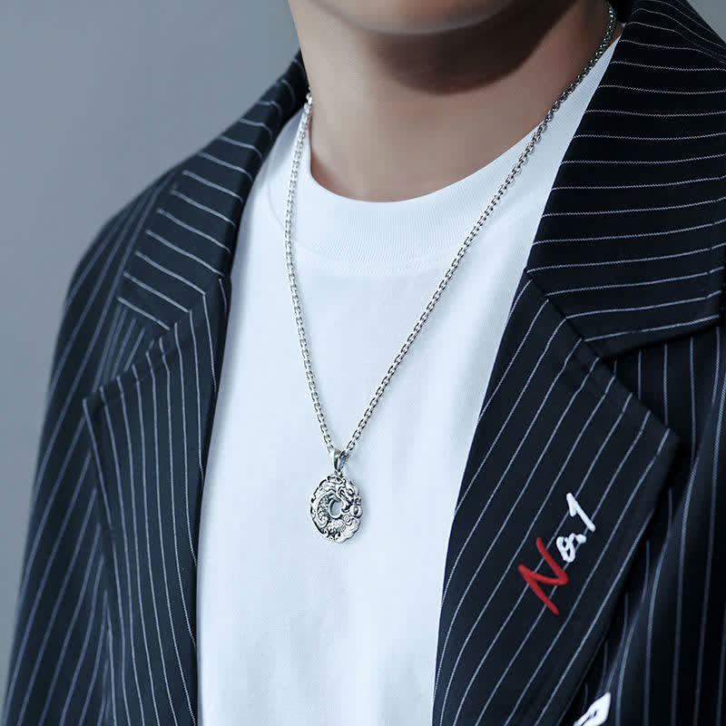 Buddha Stones Koi Fish Dragon Peace Buckle Wealth Necklace Pendant