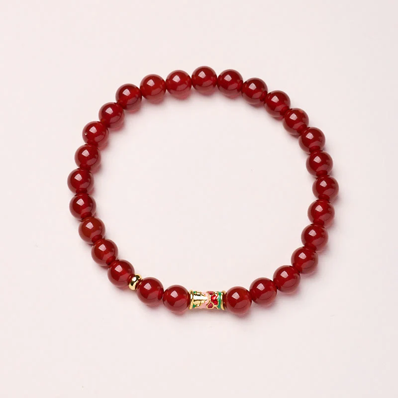 Buddha Stones Natural Red Agate Lucky Koi Fish Confidence Bracelet