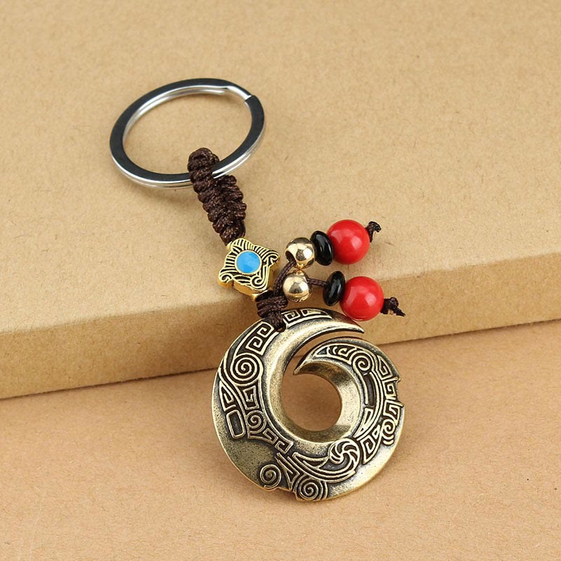 Buddha Stones Good Luck Fortune Copper Wealth Key Chain