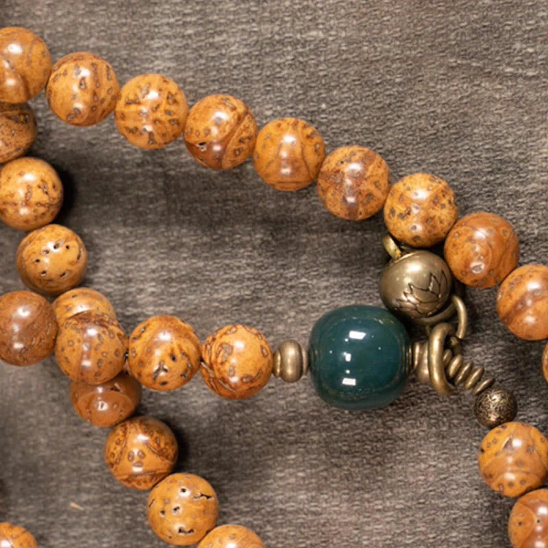 Buddha Stones 108 Mala Beads Bodhi Seed Wisdom Peace Tassel Bracelet