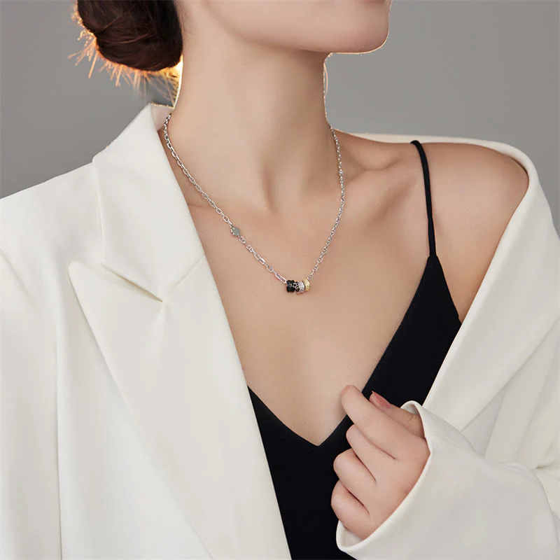 Buddha Stones 925 Sterling Silver Retro Tang Dynasty Flower Design Luck Energy Chain Necklace Pendant