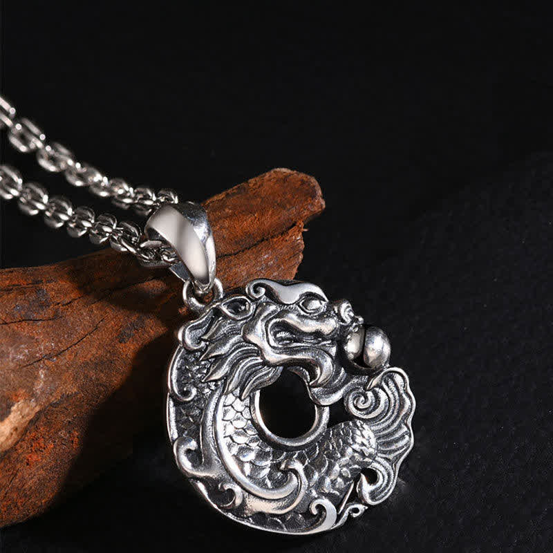 Buddha Stones Koi Fish Dragon Peace Buckle Wealth Necklace Pendant