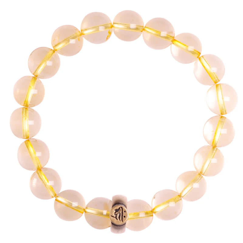 Buddha Stones 925 Sterling Silver Chinese Zodiac Natal Buddha Citrine Protection Bracelet