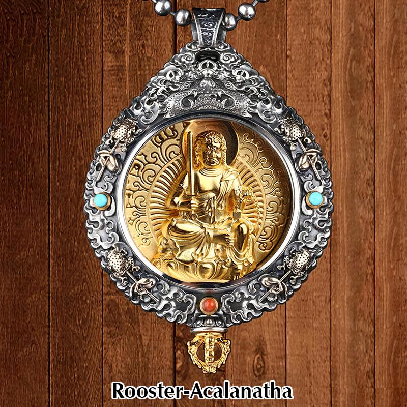 Buddha Stones Chinese Zodiac Natal Buddha Thangka Nine Palaces Eight Diagrams Wealth Rotatable Necklace Pendant
