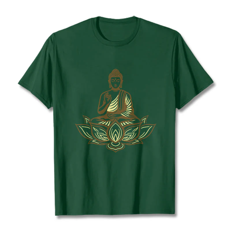 Buddha Stones Buddha Meditating In The Lotus Tee T-shirt