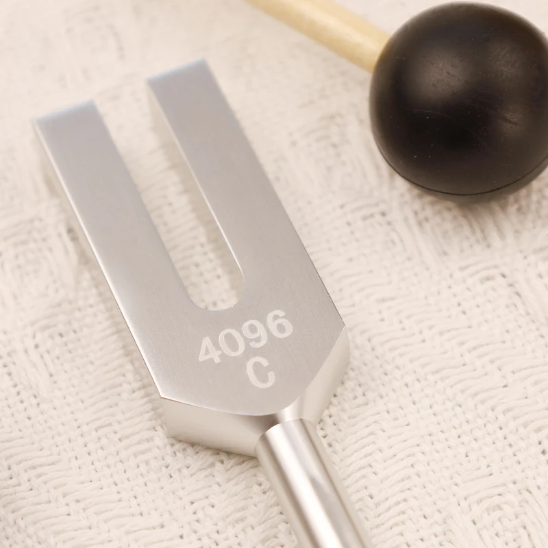 Buddha Stones Tuning Fork 4096HZ Aluminum Alloy Crystal Tuning Fork with Hammer for Chakra Healing