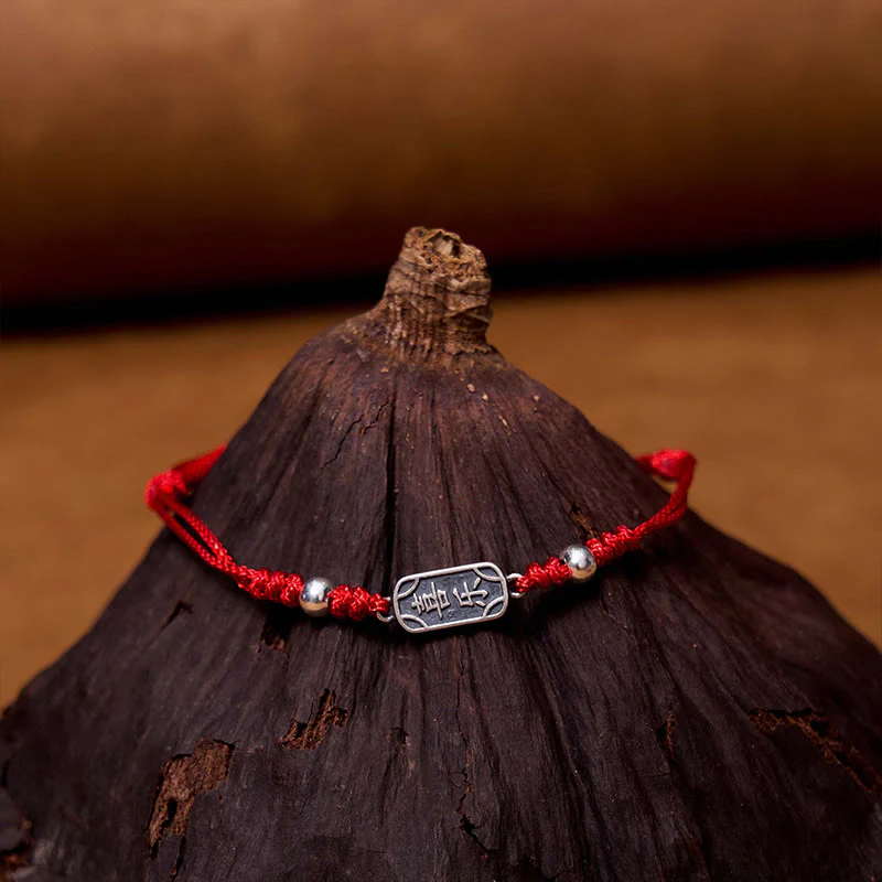 Buddha Stones Handmade 925 Sterling Silver Peace And Joy Safe Well Protection Braided Bracelet