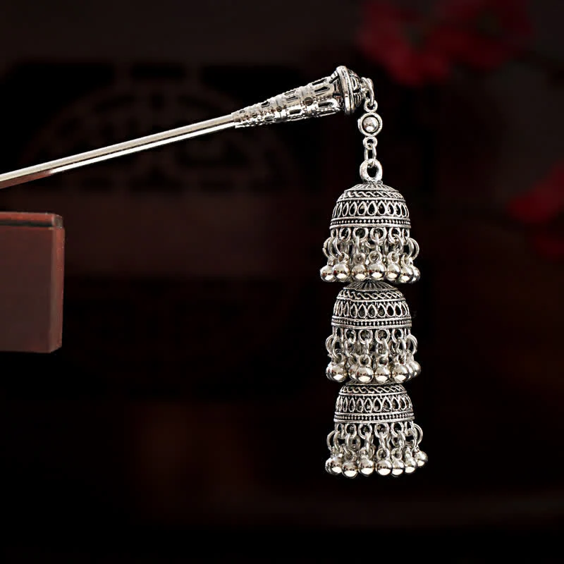 Buddha Stones Water Drop Lily of the Valley Flowers Tassels Confidence Hairpin