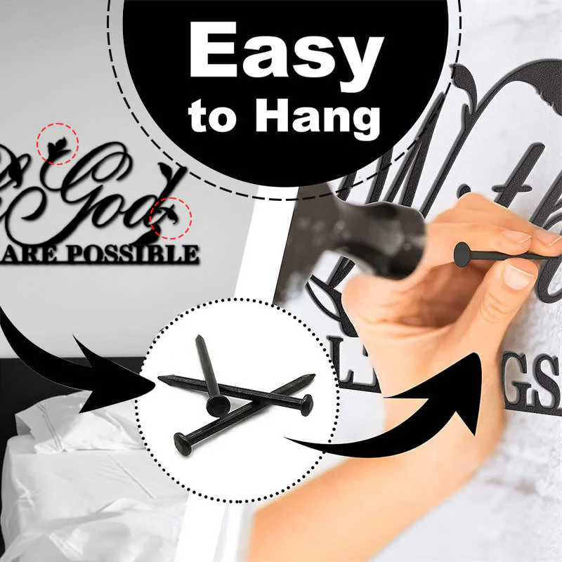 Buddha Stones With God All Things Are Possible Metal Sign Wall Art