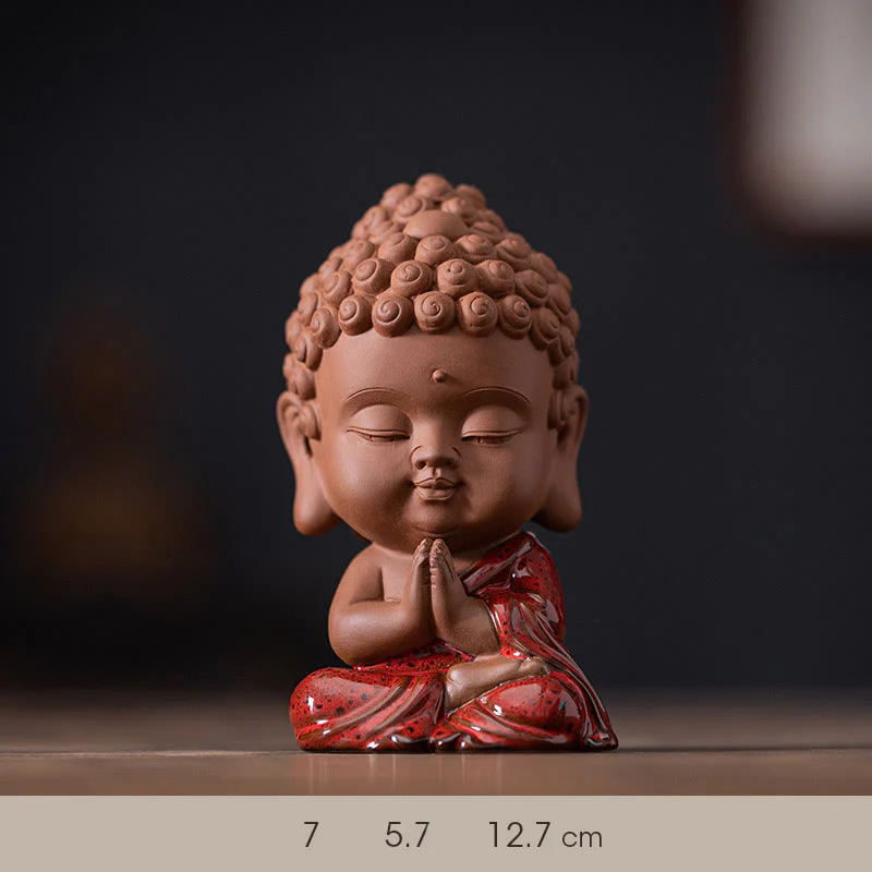 Buddha Stones Mini Gautama Buddha Sakyamuni Kwan Yin Avalokitesvara Ksitigarbha Serenity Ceramic Desk Decoration