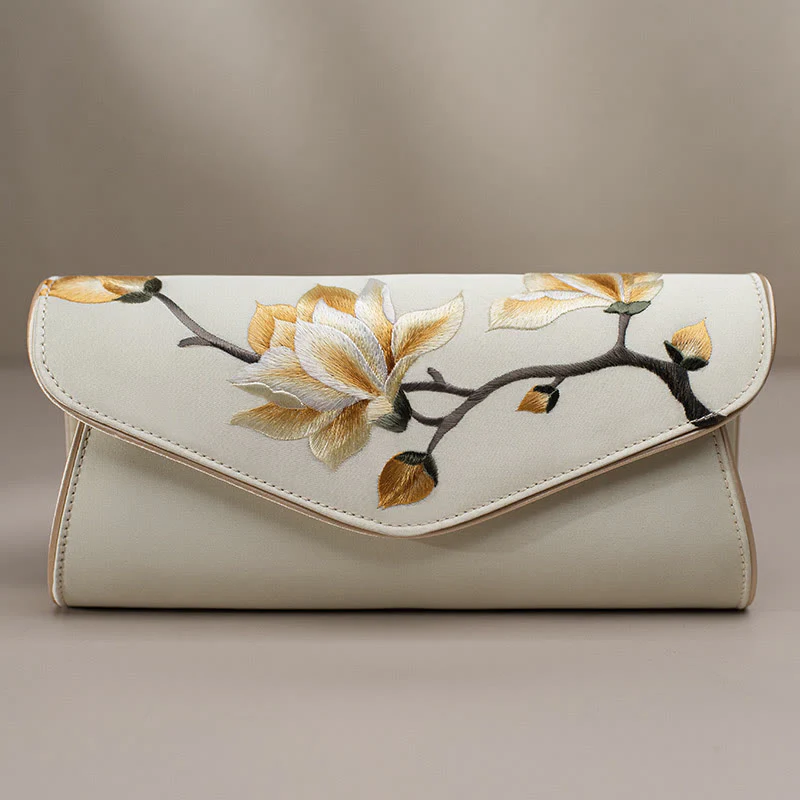 Buddha Stones Magnolia Su Embroidery Wedding Shopping Purse Handbag Crossbody Bag