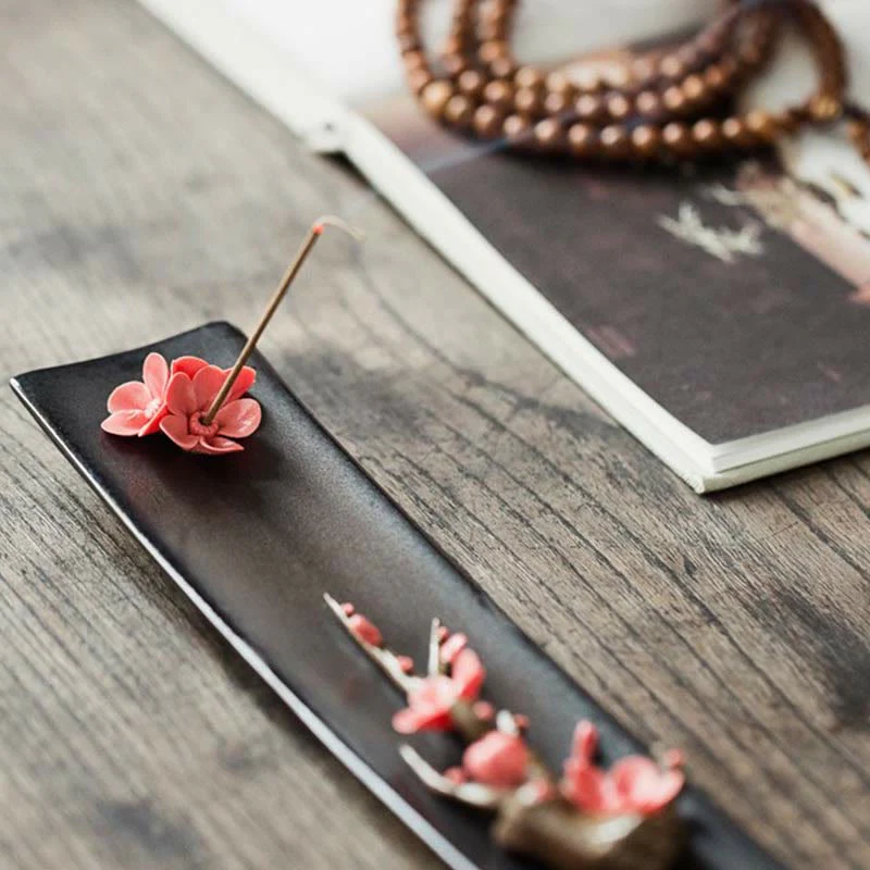 Lotus Peony Rose Flower Ceramic Spiritual Incense Burner (Extra 30% Off | USE CODE: FS30)