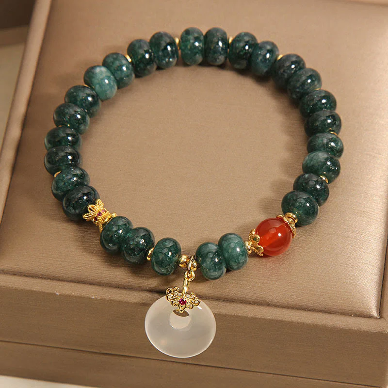 Buddha Stones Blue Jade Beads Peace Buckle Prosperity Bracelet