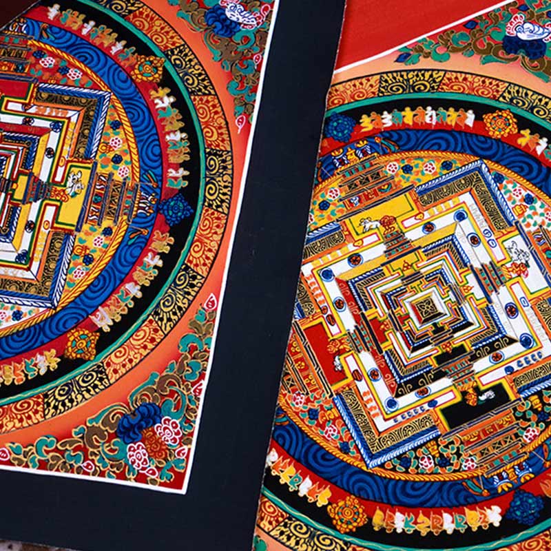 Buddha Stones Tibetan Handmade Thangka Mandala Painting Blind Box Random Color Pattern