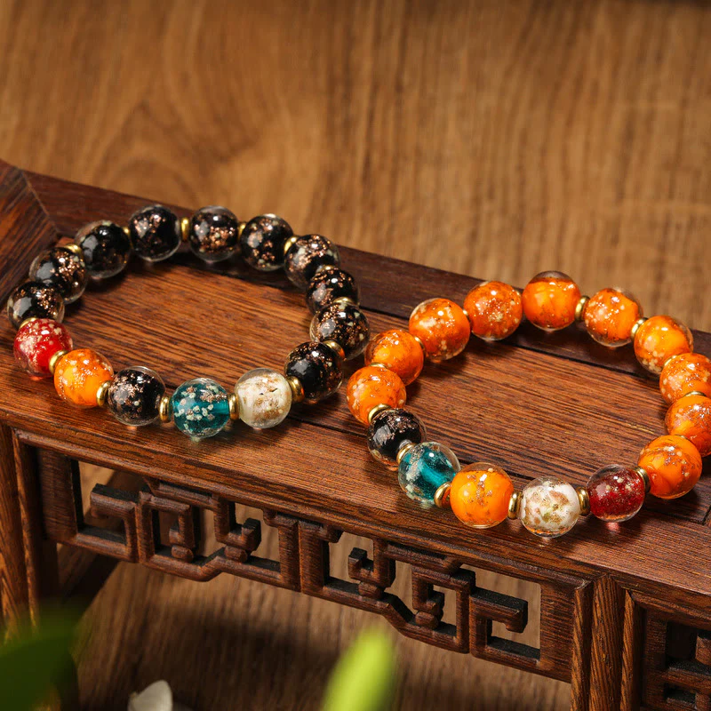 Buddha Stones Luminous Liuli Glass Bead Luck Fluorescent Bracelet
