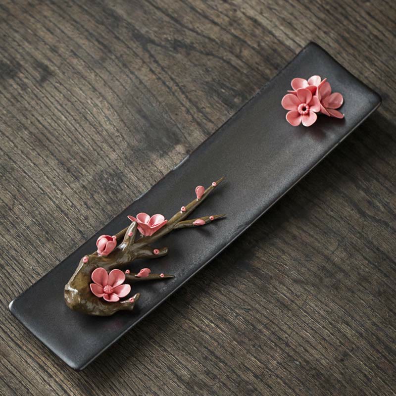 Lotus Peony Rose Flower Ceramic Spiritual Incense Burner (Extra 30% Off | USE CODE: FS30)