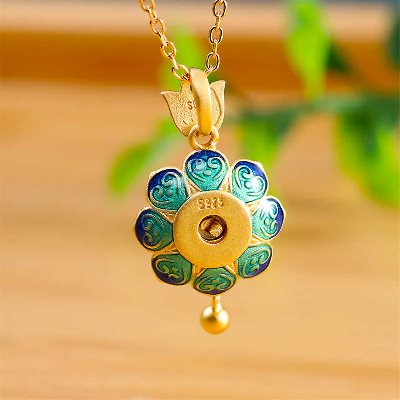 Buddha Stones 925 Sterling Silver Tibet Lotus Prayer Wheel Red Agate Enlightenment Necklace Pendant