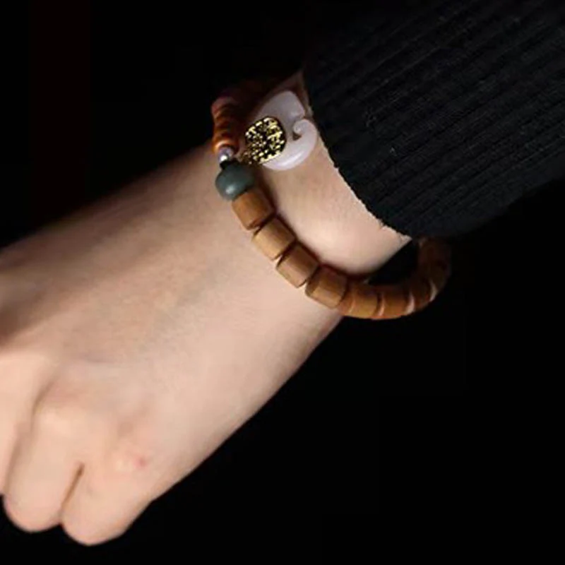Buddha Stones Sandalwood Jade Elephant Protection Bracelet