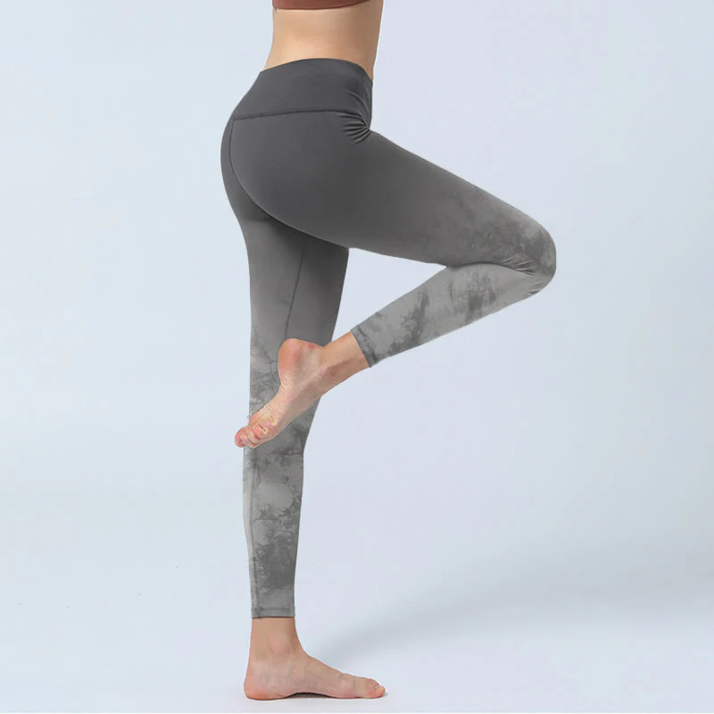 Buddha Stones Gradient Floral Print Exercise Leggings Women's Yoga Pants